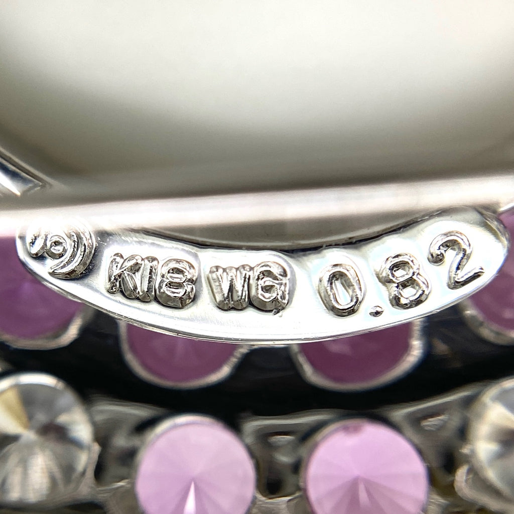 タサキ ピンクサファイア デザインブローチ WG ホワイトゴールド タンザナイト ダイヤモンド ブローチ K18 WG ピンクサファイア レディース 【中古】brjwl