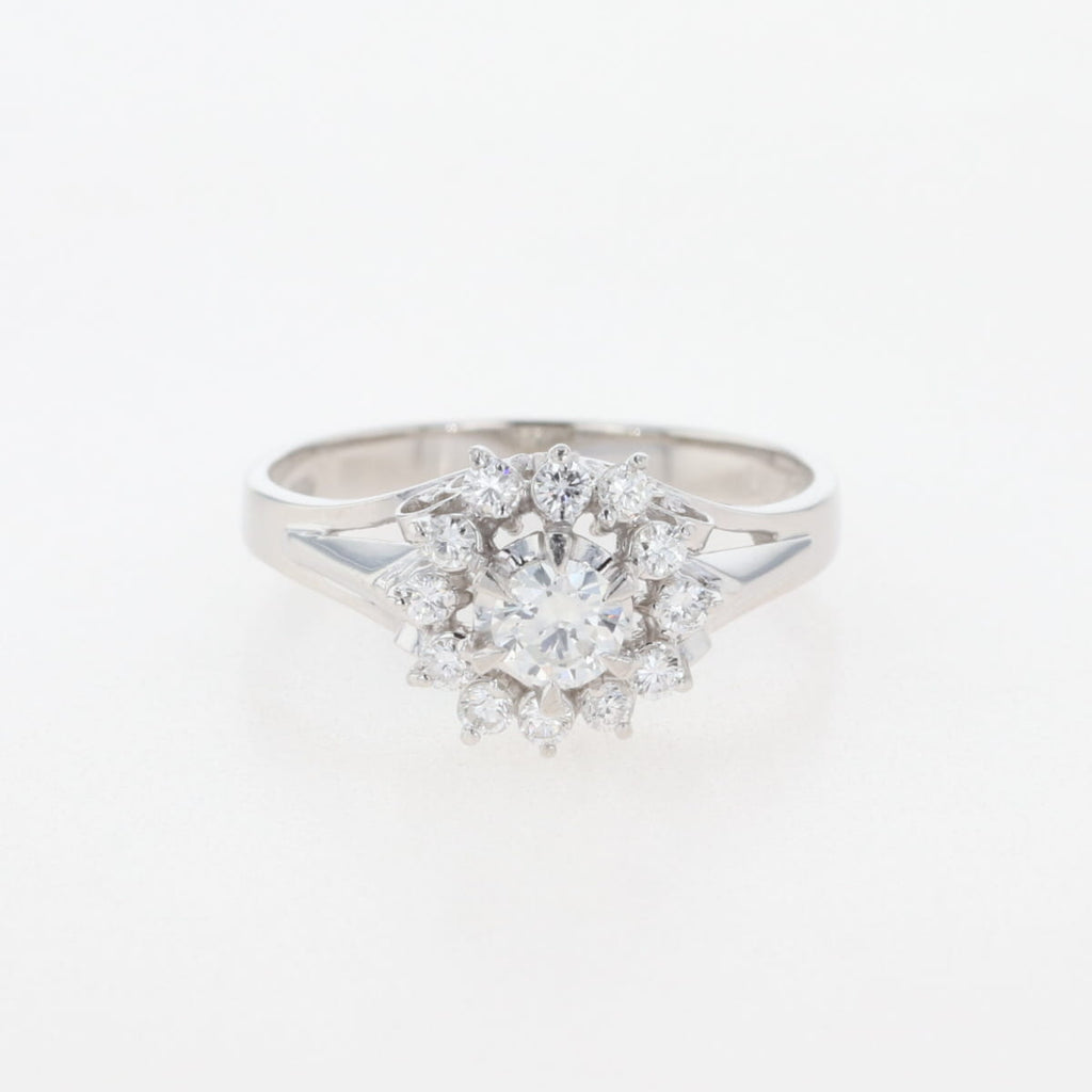 ダイヤモンド デザインリング プラチナ 指輪 メレダイヤ リング 12号 Pt900 ダイヤモンド レディース 【中古】nbjwl