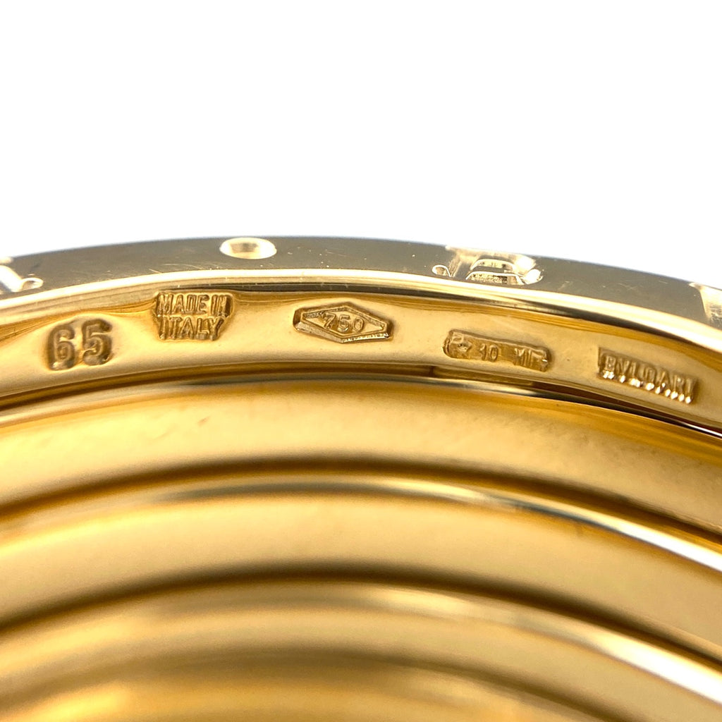 ブルガリ ビーゼロワン リング YG イエローゴールド 指輪 B-ZERO1 3バンド リング 23号 750 メンズ 【中古】brjwl