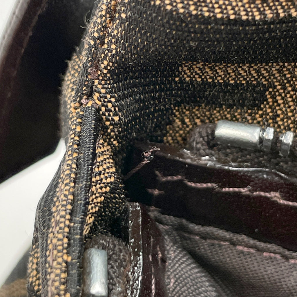 フェンディ ズッカ柄 ハンドバッグ ショルダーバッグ ハンドバッグ キャンバス ブラウン 26723 レディース 【中古】brbag