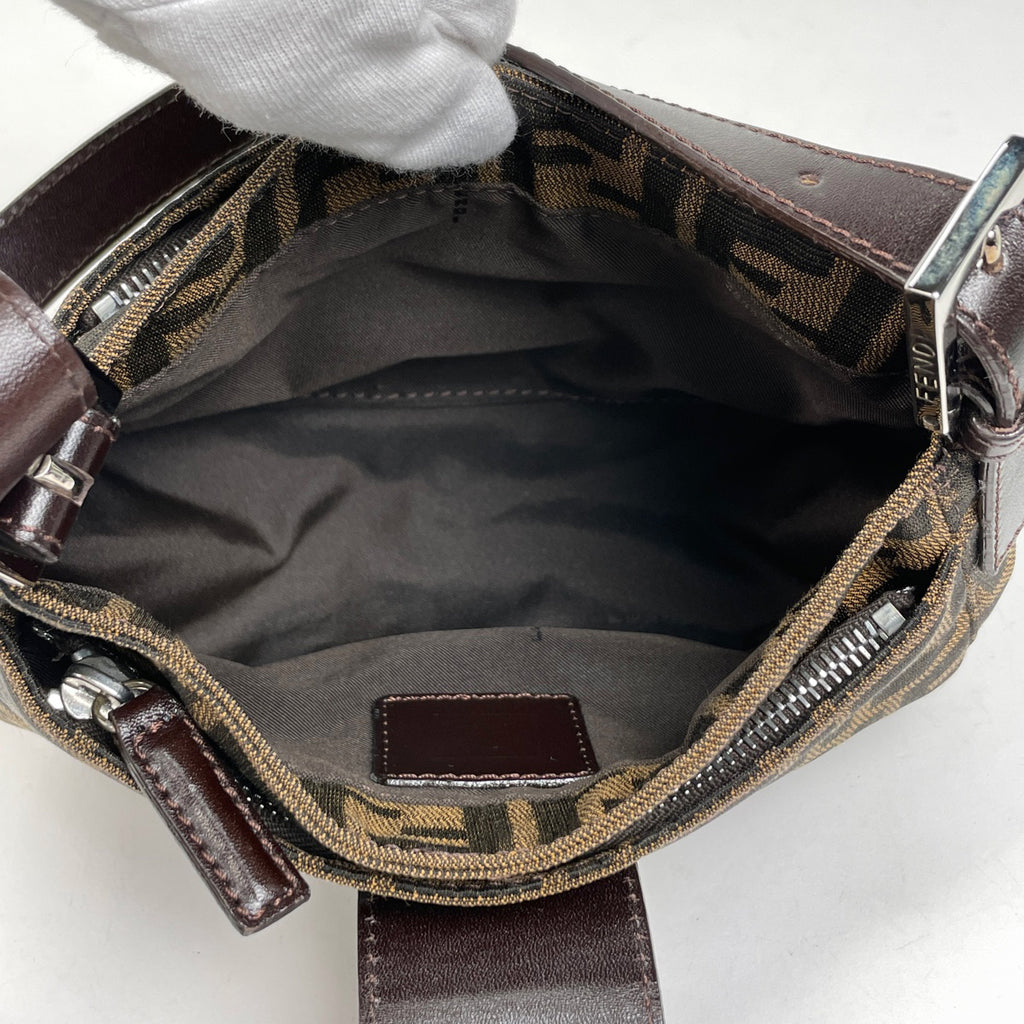 フェンディ ズッカ柄 ハンドバッグ ショルダーバッグ ハンドバッグ キャンバス ブラウン 26723 レディース 【中古】brbag