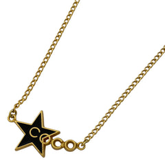 シャネル ロゴ ネックレス スター COCO ネックレス GP ゴールド ブラック レディース 【中古】bracc