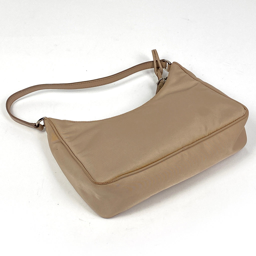 プラダ ロゴプレート ハンドバッグ 手提げ ハンドバッグ ナイロン ベージュ レディース 【中古】brbag