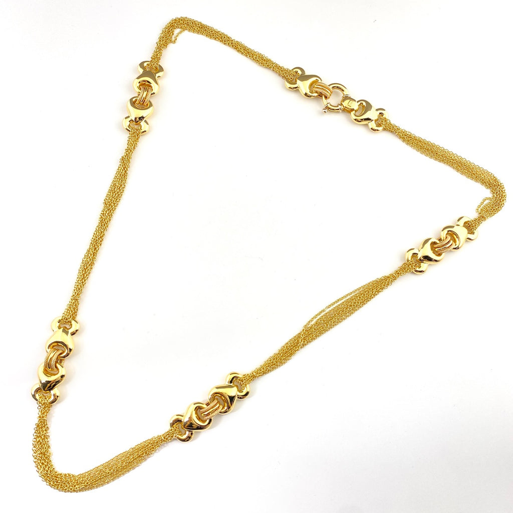 ウノアエレ デザインネックレス YG イエローゴールド ネックレス 750 レディース 【中古】brjwl