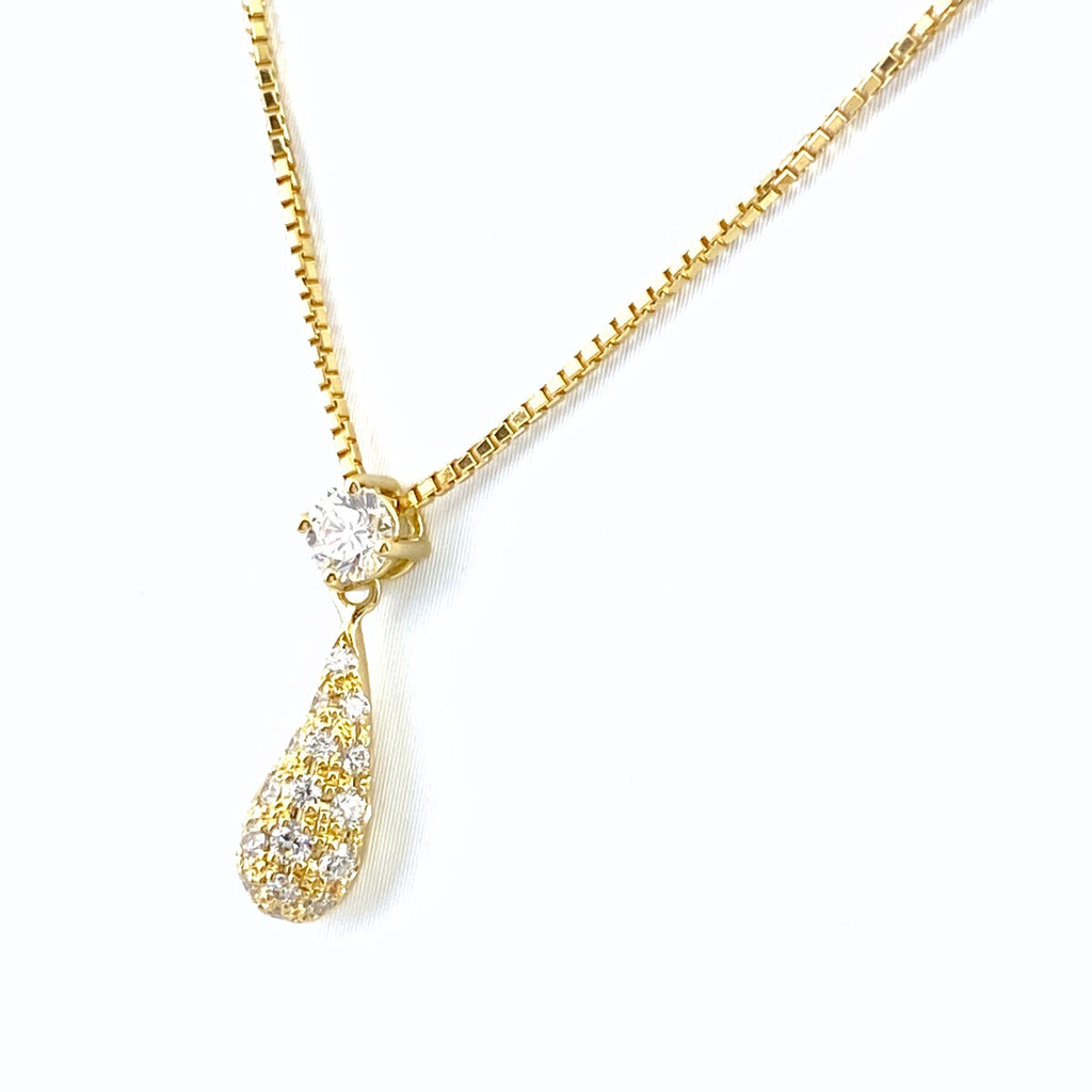 星の砂 メレダイヤ デザインネックレス YG イエローゴールド ペンダント ネックレス K18 ダイヤモンド レディース 【中古】brjwl
