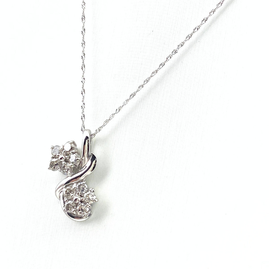 メレダイヤ デザインネックレス プラチナ ペンダント ネックレス Pt900 Pt850 ダイヤモンド レディース 【中古】nbjwl