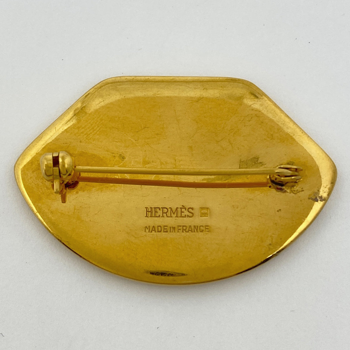 バイセル公式】エルメス エマイユ ブローチ 七宝焼き 扇形 ブローチ GP