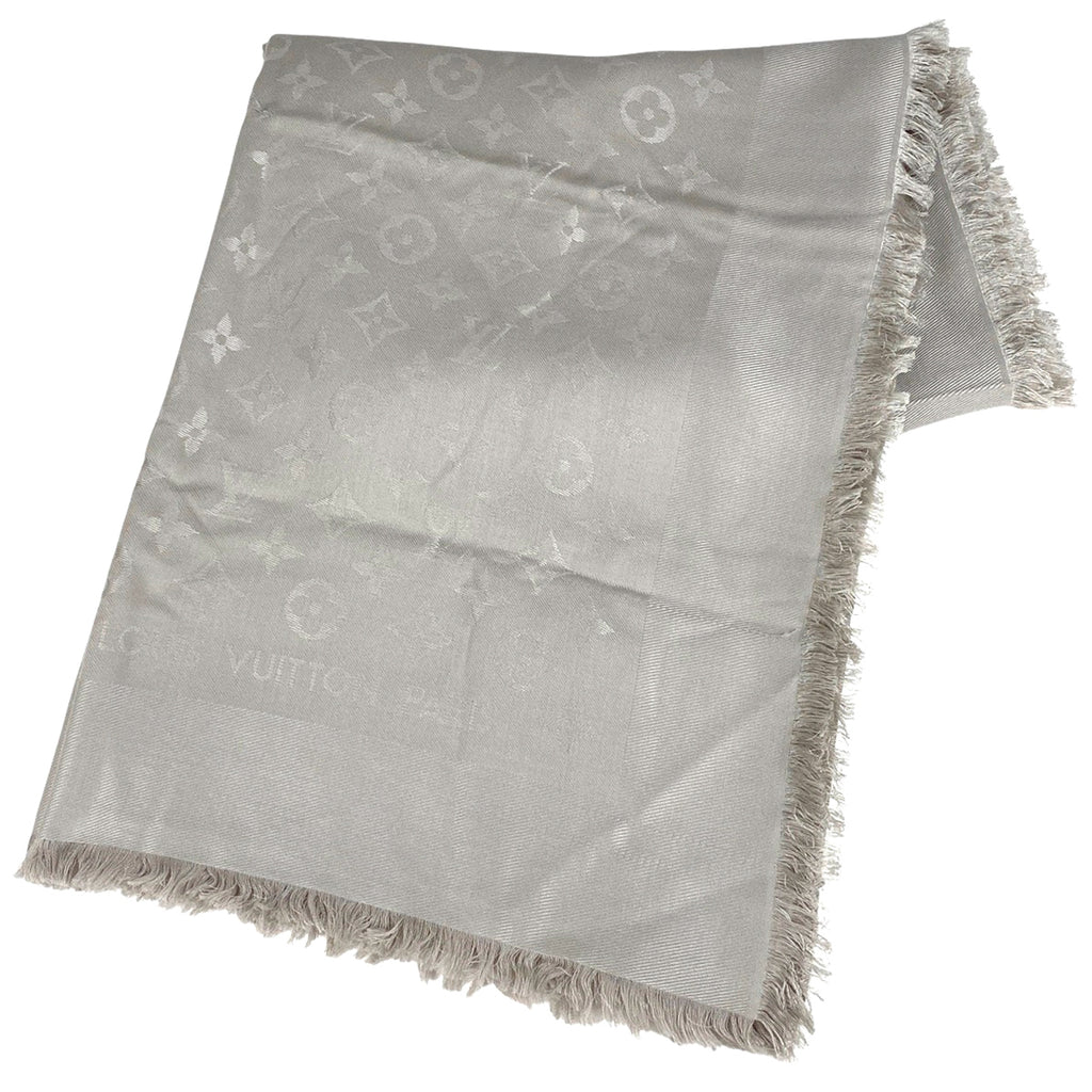 ルイ・ヴィトン ショール モノグラム ストール 401910 ショール シルク ウール ベージュ レディース 【中古】brbag