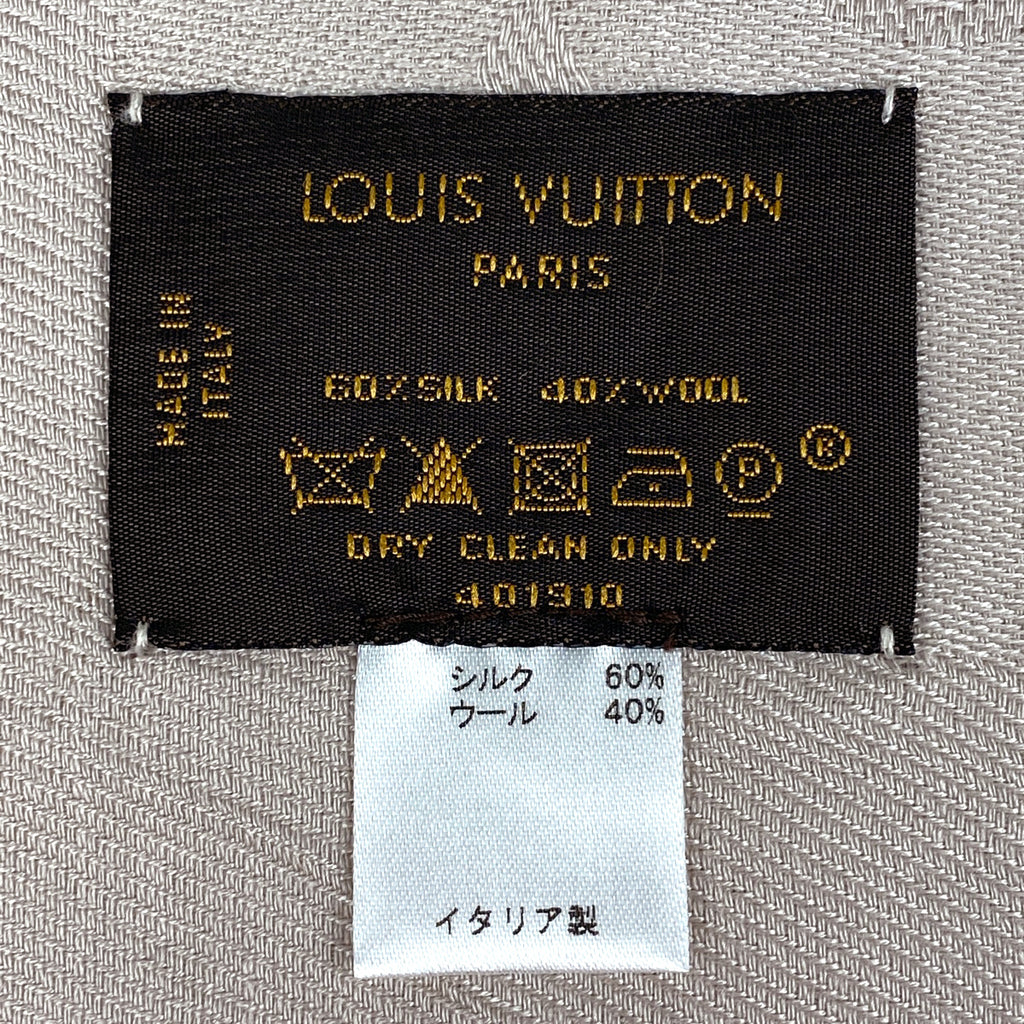 ルイ・ヴィトン ショール モノグラム ストール 401910 ショール シルク ウール ベージュ レディース 【中古】brbag