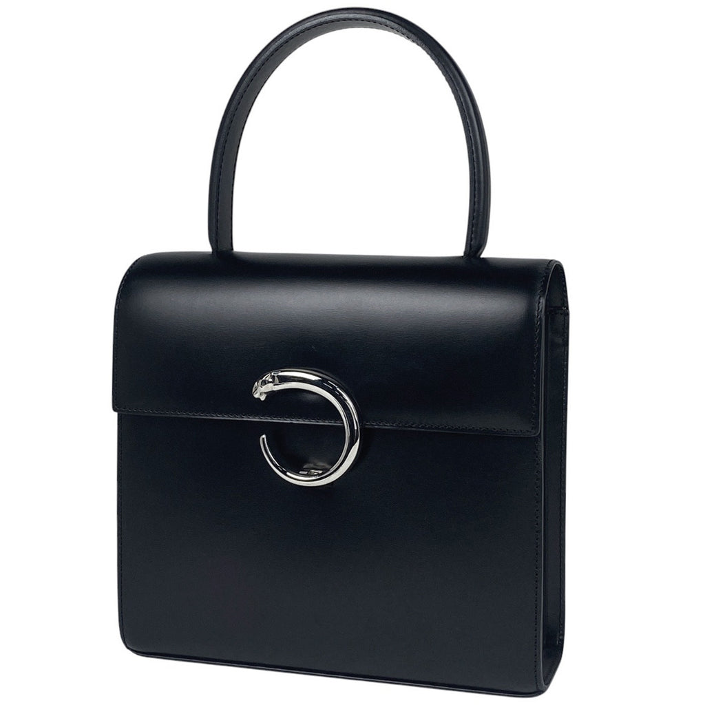 カルティエ パンテール ハンドバッグ 2WAY ショルダーバッグ ハンドバッグ レザー ブラック レディース 【中古】brbag