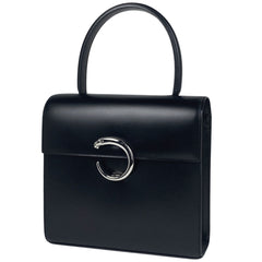 カルティエ パンテール ハンドバッグ 2WAY ショルダーバッグ ハンドバッグ レザー ブラック レディース 【中古】brbag
