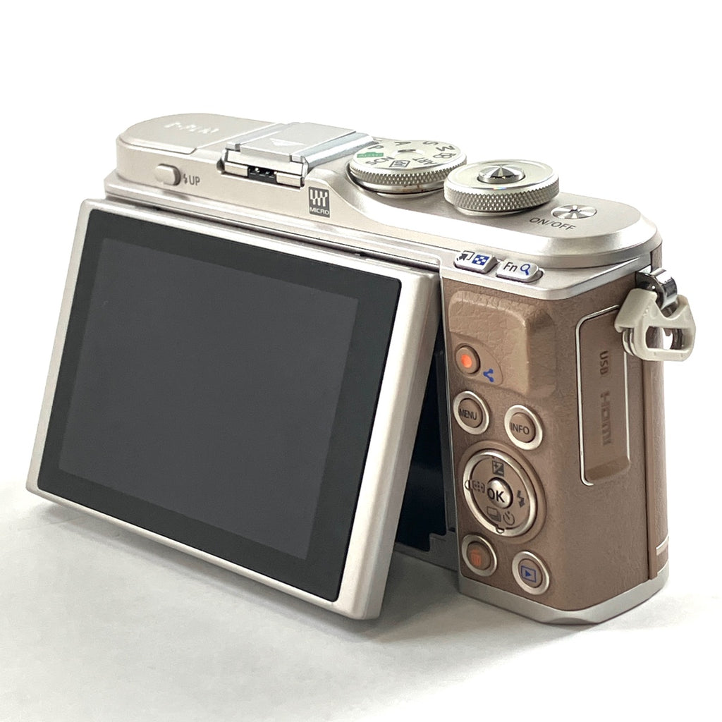 オリンパス OLYMPUS PEN E-PL10 EZダブルズームキット ブラウン デジタル ミラーレス 一眼カメラ 【中古】cambb