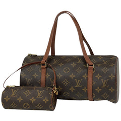 ルイ・ヴィトン パピヨン 30 バレルバッグ 筒型 旧旧型 ハンドバッグ モノグラム ブラウン M51365 レディース 【中古】brbag