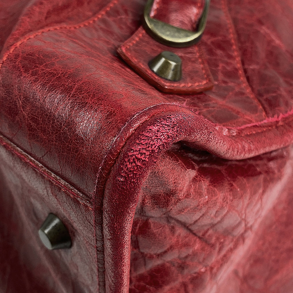 バレンシアガ ザ ワーク トートバッグ ハンドバッグ レザー レッド 132110 レディース 【中古】brbag