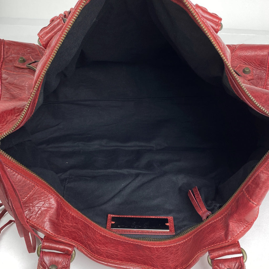 バレンシアガ ザ ワーク トートバッグ ハンドバッグ レザー レッド 132110 レディース 【中古】brbag