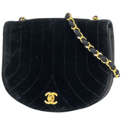 シャネル ココマーク チェーン ショルダーバッグ マドモアゼル 肩掛け ショルダーバッグ ベロア ブラック P3224 レディース 【中古】brbag