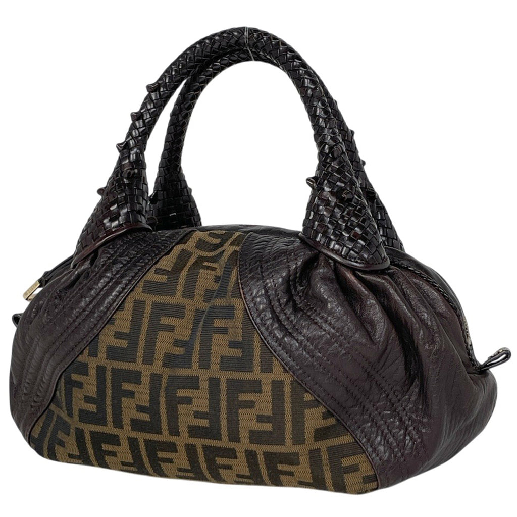 フェンディ ズッカ柄 ミニスパイバッグ 手提げ ハンドバッグ キャンバス ブラウン 8BL078 レディース 【中古】brbag