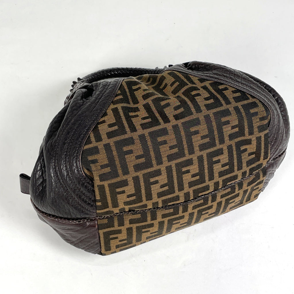フェンディ ズッカ柄 ミニスパイバッグ 手提げ ハンドバッグ キャンバス ブラウン 8BL078 レディース 【中古】brbag
