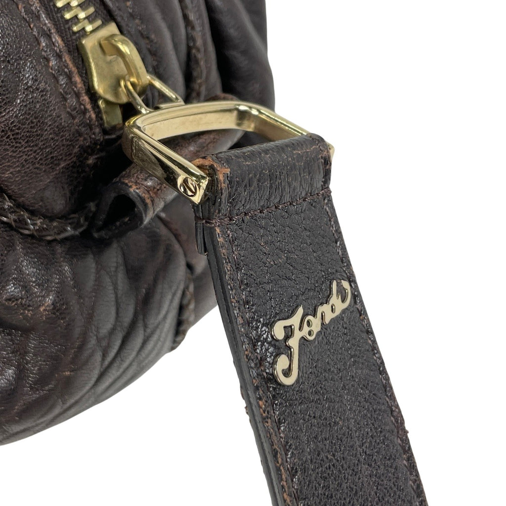フェンディ ズッカ柄 ミニスパイバッグ 手提げ ハンドバッグ キャンバス ブラウン 8BL078 レディース 【中古】brbag