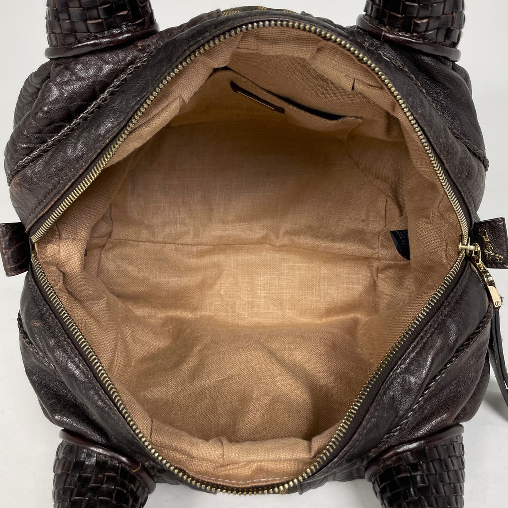 フェンディ ズッカ柄 ミニスパイバッグ 手提げ ハンドバッグ キャンバス ブラウン 8BL078 レディース 【中古】brbag