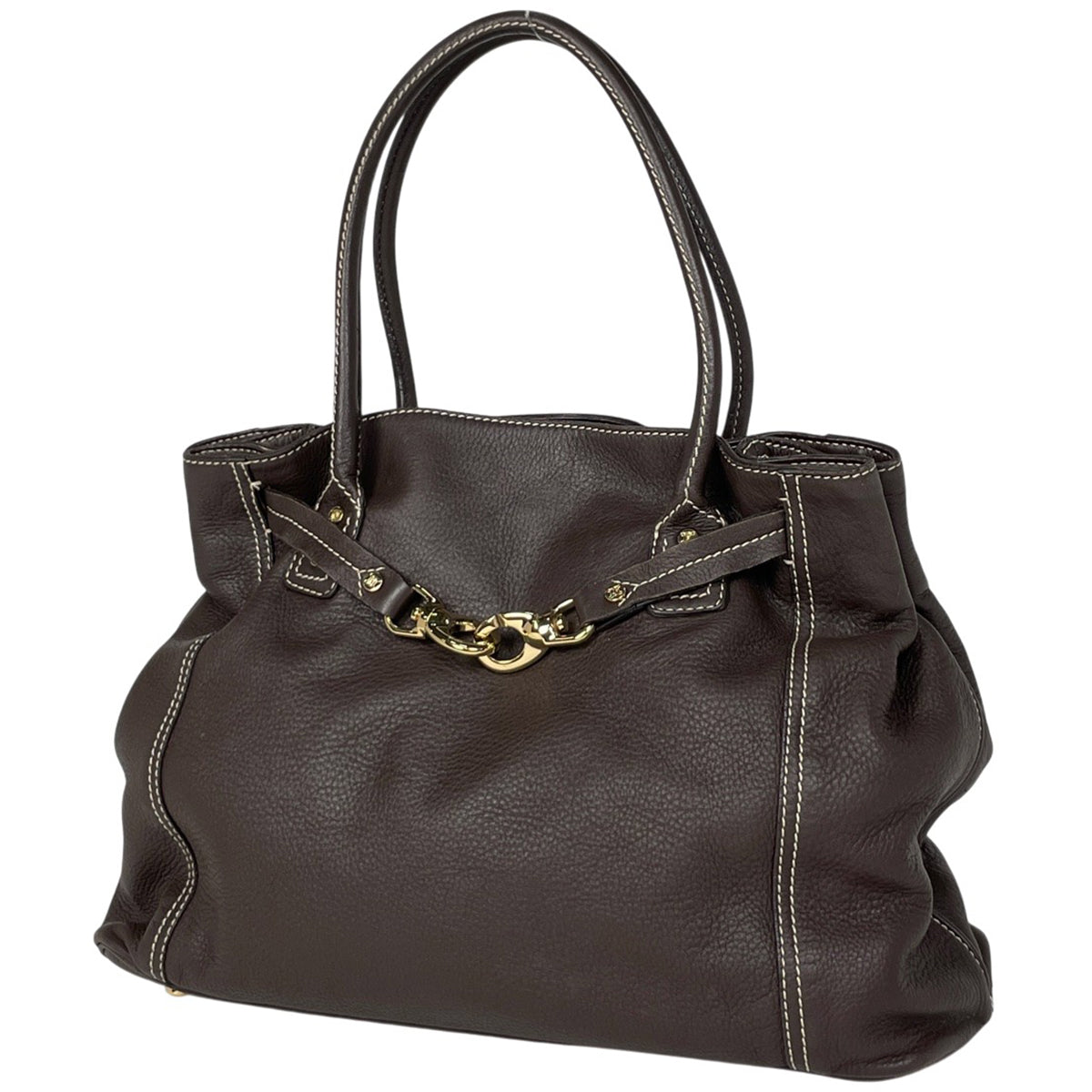 ✨希少・タグ付き✨　セリーヌ　レザー　ロゴプレート　トートバッグ　ハンドバッグ セリーヌ CELINE ターンロック ロゴ エンボスレザー トート