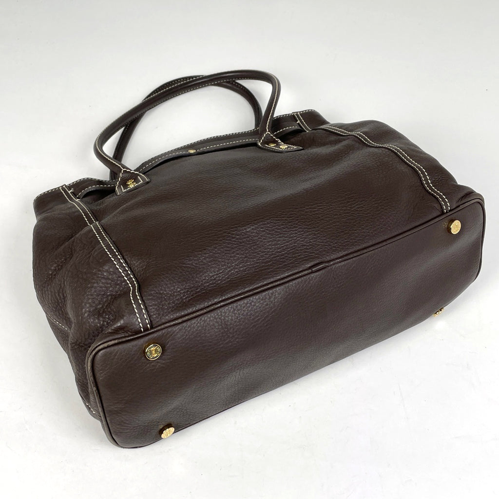 セリーヌ ロゴ トートバッグ ブラゾン ショルダーバッグ トートバッグ レザー ブラウン レディース 【中古】brbag