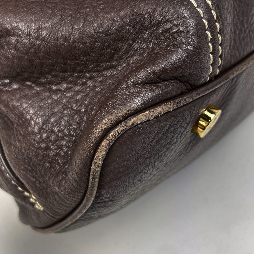 セリーヌ ロゴ トートバッグ ブラゾン ショルダーバッグ トートバッグ レザー ブラウン レディース 【中古】brbag