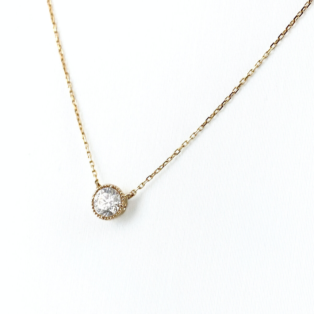 ダイヤモンド デザインネックレス YG イエローゴールド ペンダント ネックレス K18 ダイヤモンド レディース 【中古】nbjwl