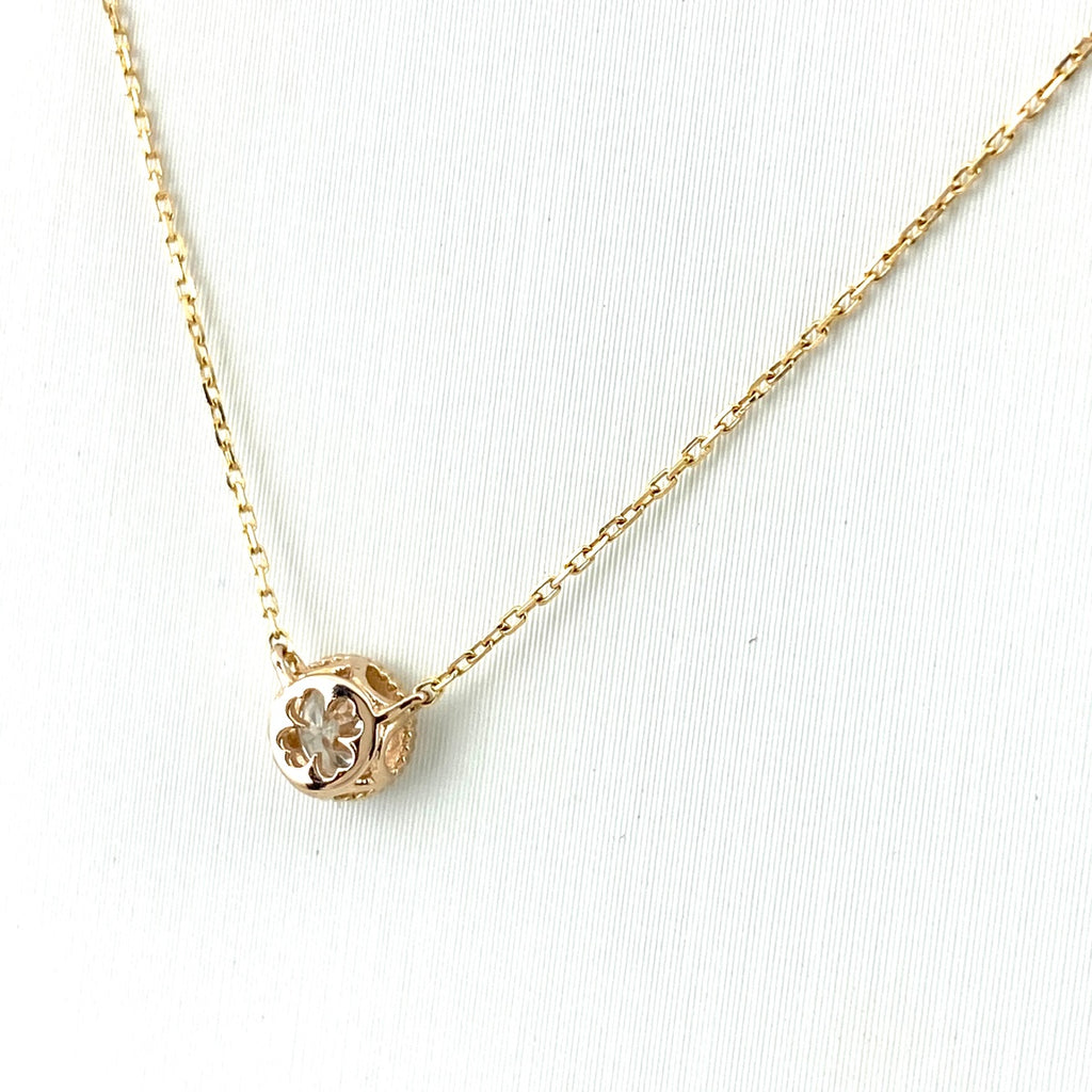 ダイヤモンド デザインネックレス YG イエローゴールド ペンダント ネックレス K18 ダイヤモンド レディース 【中古】nbjwl