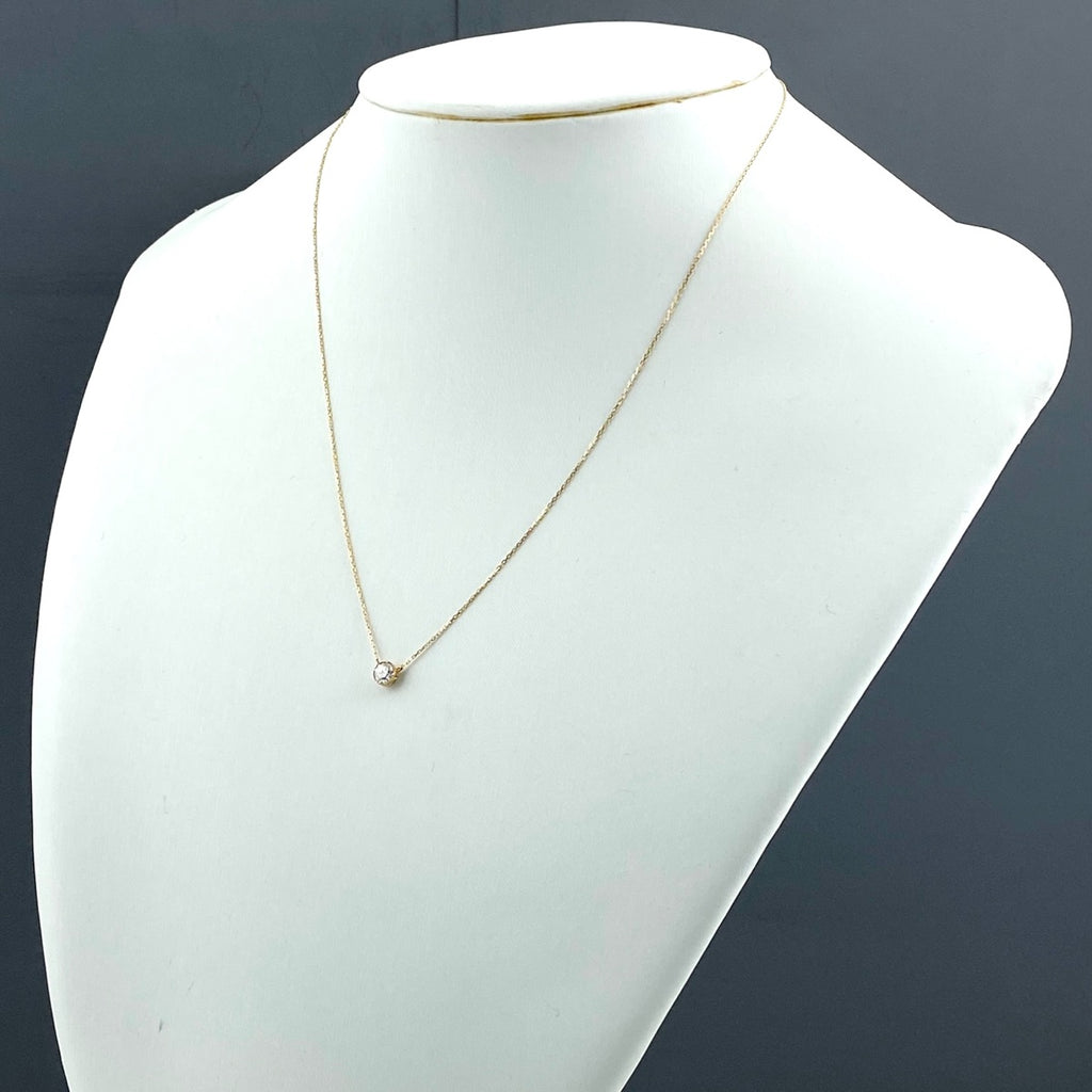 ダイヤモンド デザインネックレス YG イエローゴールド ペンダント ネックレス K18 ダイヤモンド レディース 【中古】nbjwl