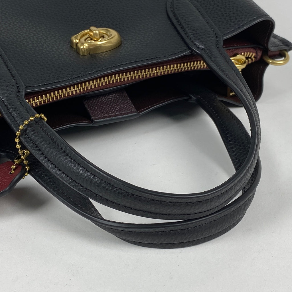 コーチ ウィロウ トートバッグ 24 2WAY ショルダーバッグ トートバッグ レザー ブラック レディース 【中古】brbag