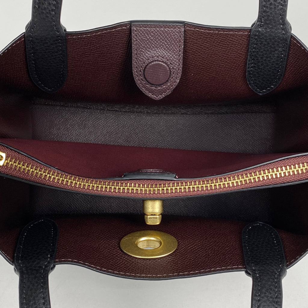 コーチ ウィロウ トートバッグ 24 2WAY ショルダーバッグ トートバッグ レザー ブラック レディース 【中古】brbag