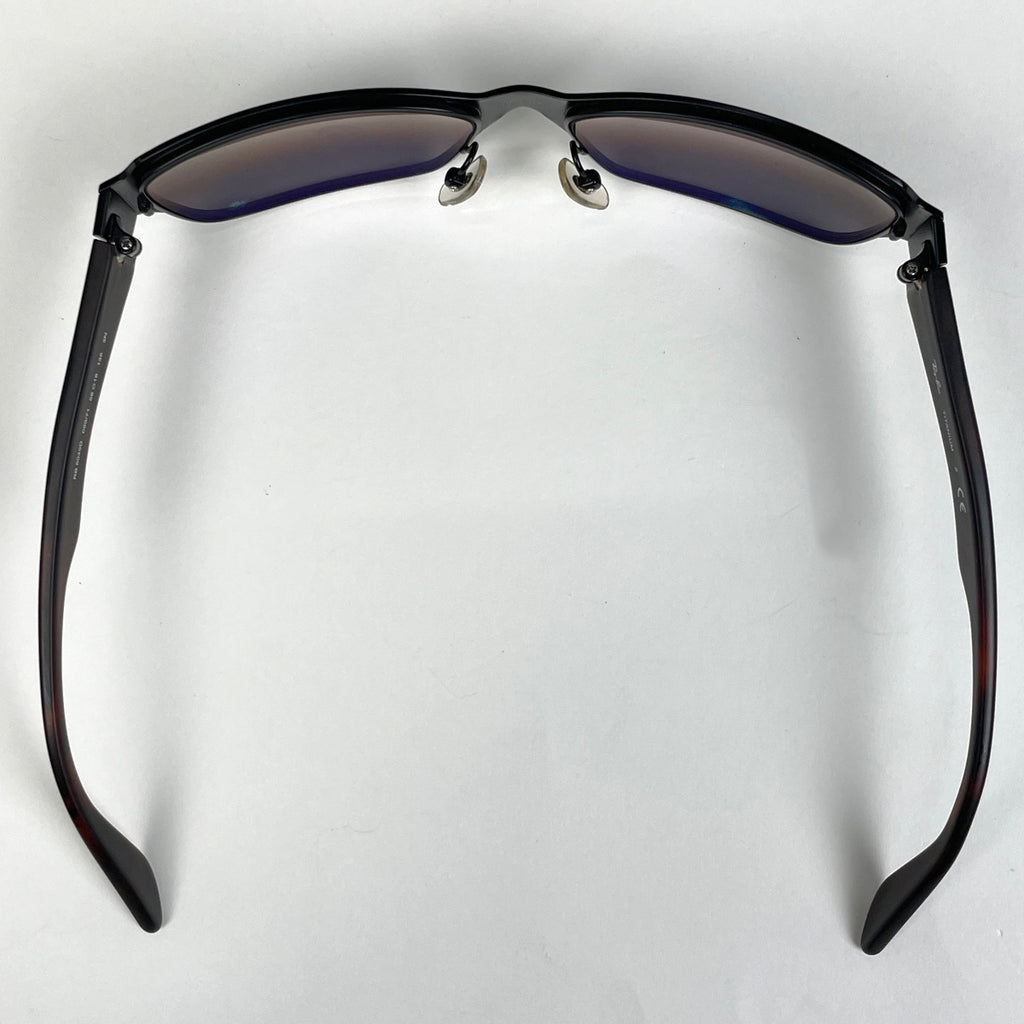 レイバン ロゴ サングラス グラデーション アイウェア サングラス メタル チタニウム ブラック ブラウン RB8049D メンズ 【中古】brbag