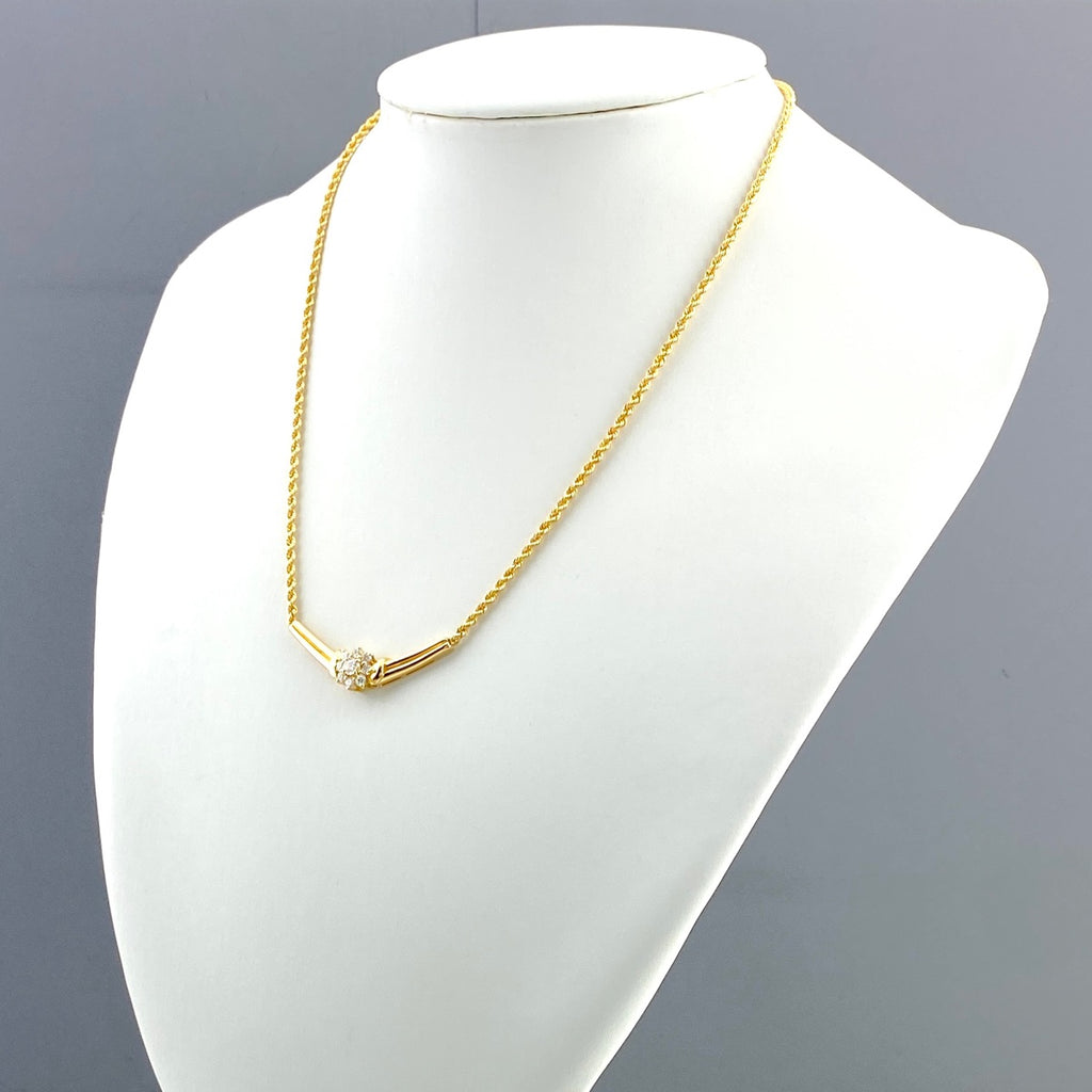 ポーラ メレダイヤ デザインネックレス YG イエローゴールド ペンダント ネックレス 750 ダイヤモンド レディース 【中古】brjwl