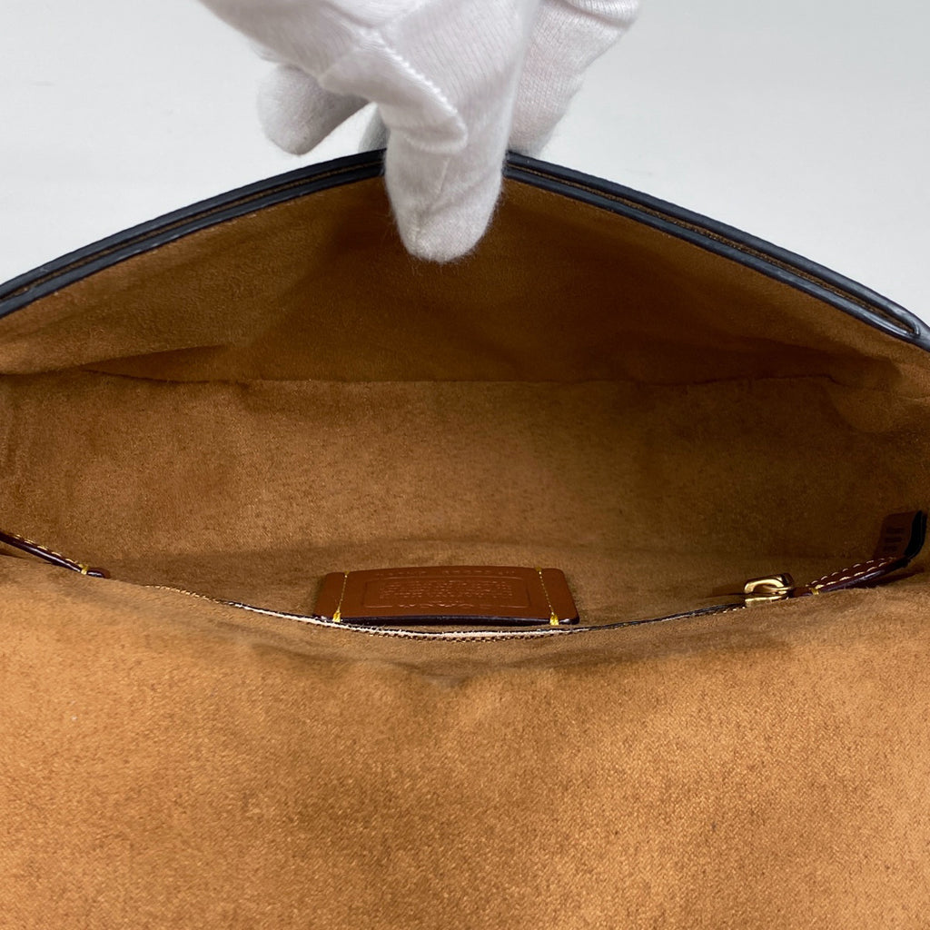 コーチ ウィロウ サドル バッグ 斜め掛け ショルダーバッグ レザー ブラック CA094 レディース 【中古】brbag