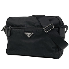 プラダ ロゴプレート ショルダーバッグ ナイロン ネロ(ブラック) レディース 【中古】brbag
