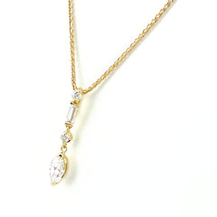 ダイヤモンド デザインネックレス YG イエローゴールド ペンダント メレダイヤ ネックレス K18 ダイヤモンド レディース 【中古】nbjwl