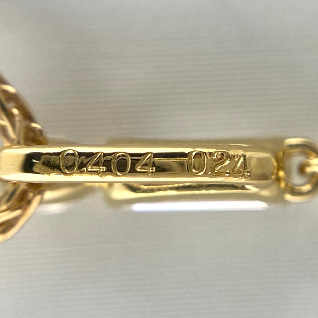 ダイヤモンド デザインネックレス YG イエローゴールド ペンダント メレダイヤ ネックレス K18 ダイヤモンド レディース 【中古】nbjwl