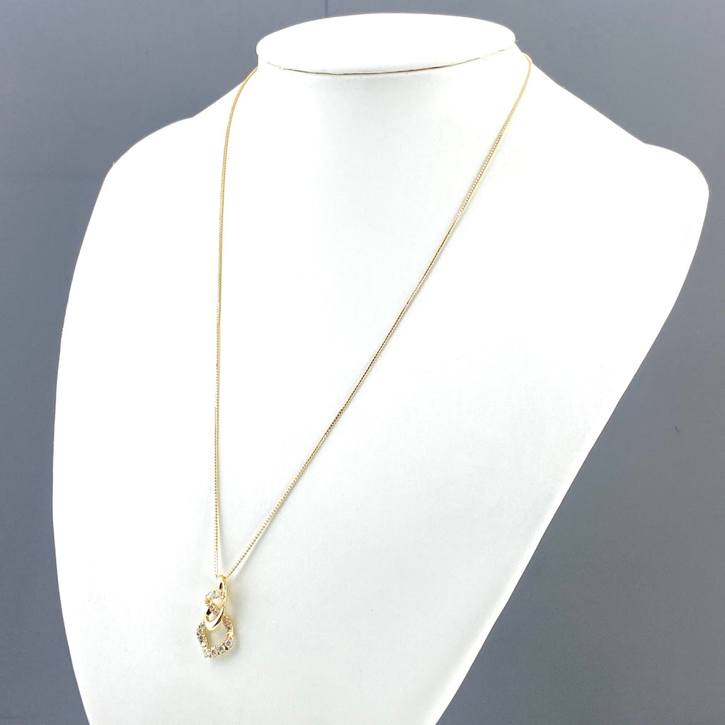 メレダイヤ デザインネックレス YG イエローゴールド ペンダント ネックレス K18 ダイヤモンド レディース 【中古】nbjwl