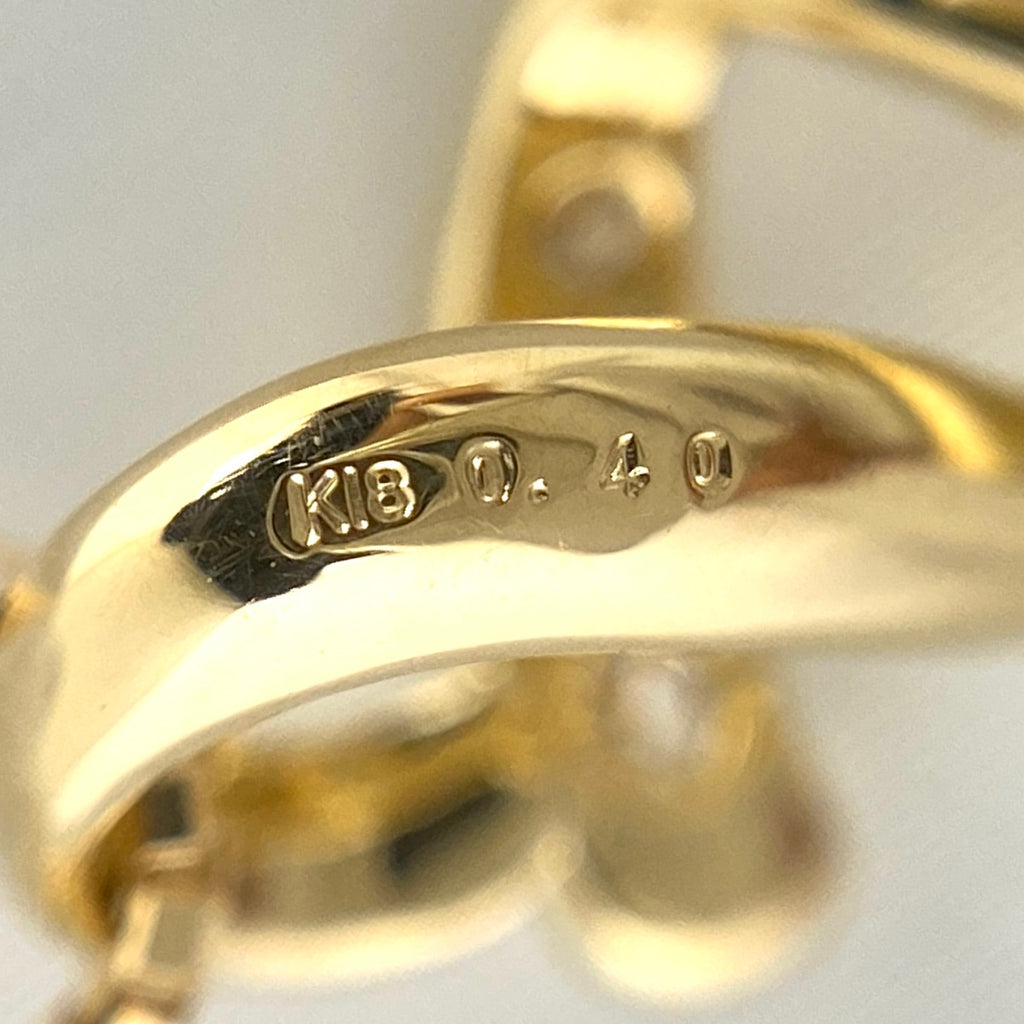 メレダイヤ デザインネックレス YG イエローゴールド ペンダント ネックレス K18 ダイヤモンド レディース 【中古】nbjwl