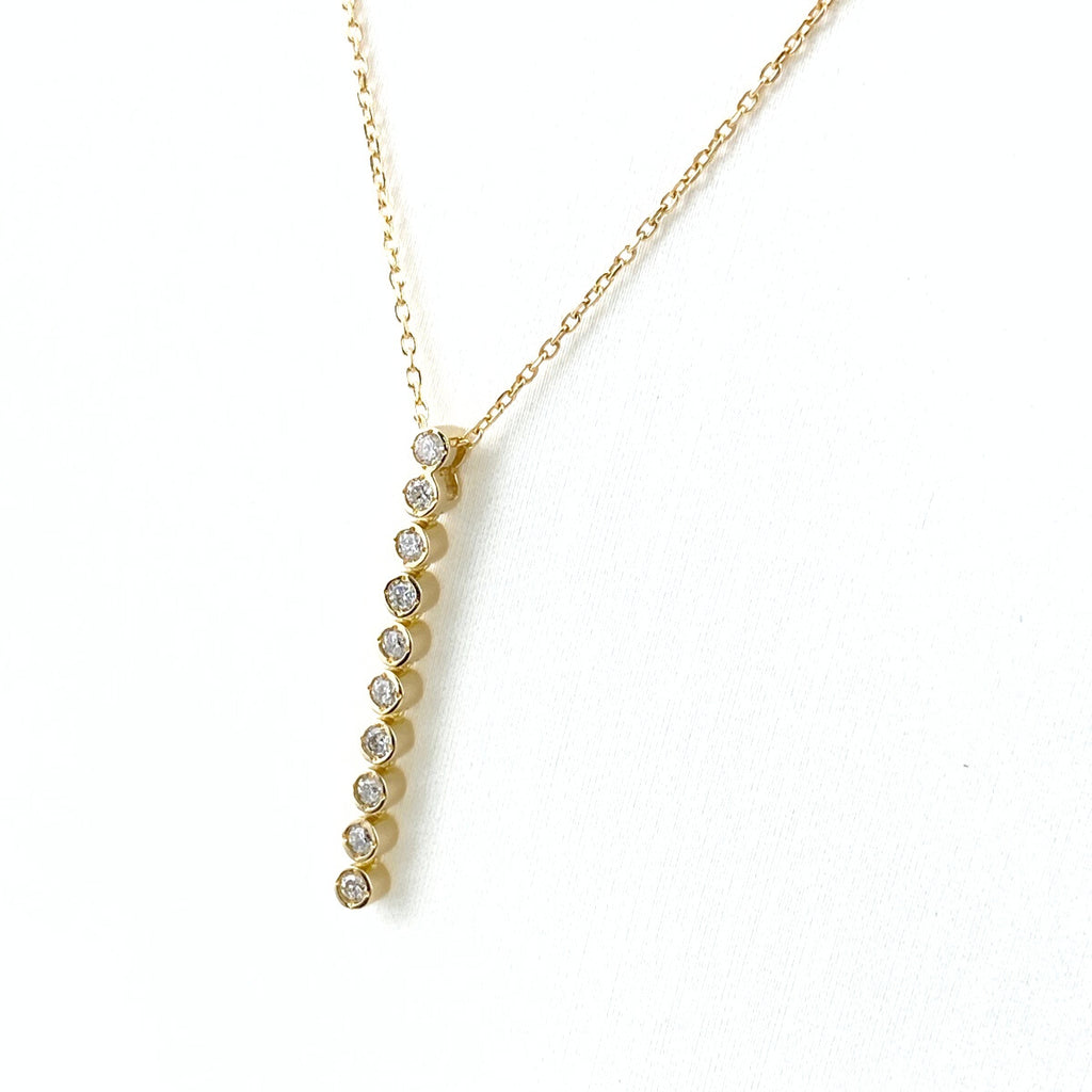 メレダイヤ デザインネックレス YG イエローゴールド ペンダント ネックレス K18 ダイヤモンド レディース 【中古】nbjwl