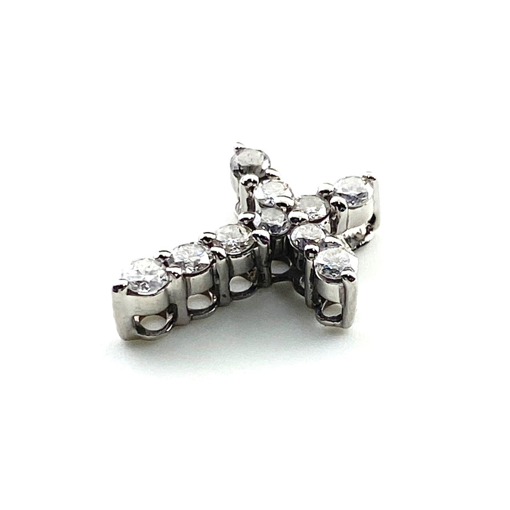 クロスモチーフ ペンダントトップ プラチナ メレダイヤ 十字架 ペンダントトップ Pt900 ダイヤモンド レディース 【中古】nbjwl