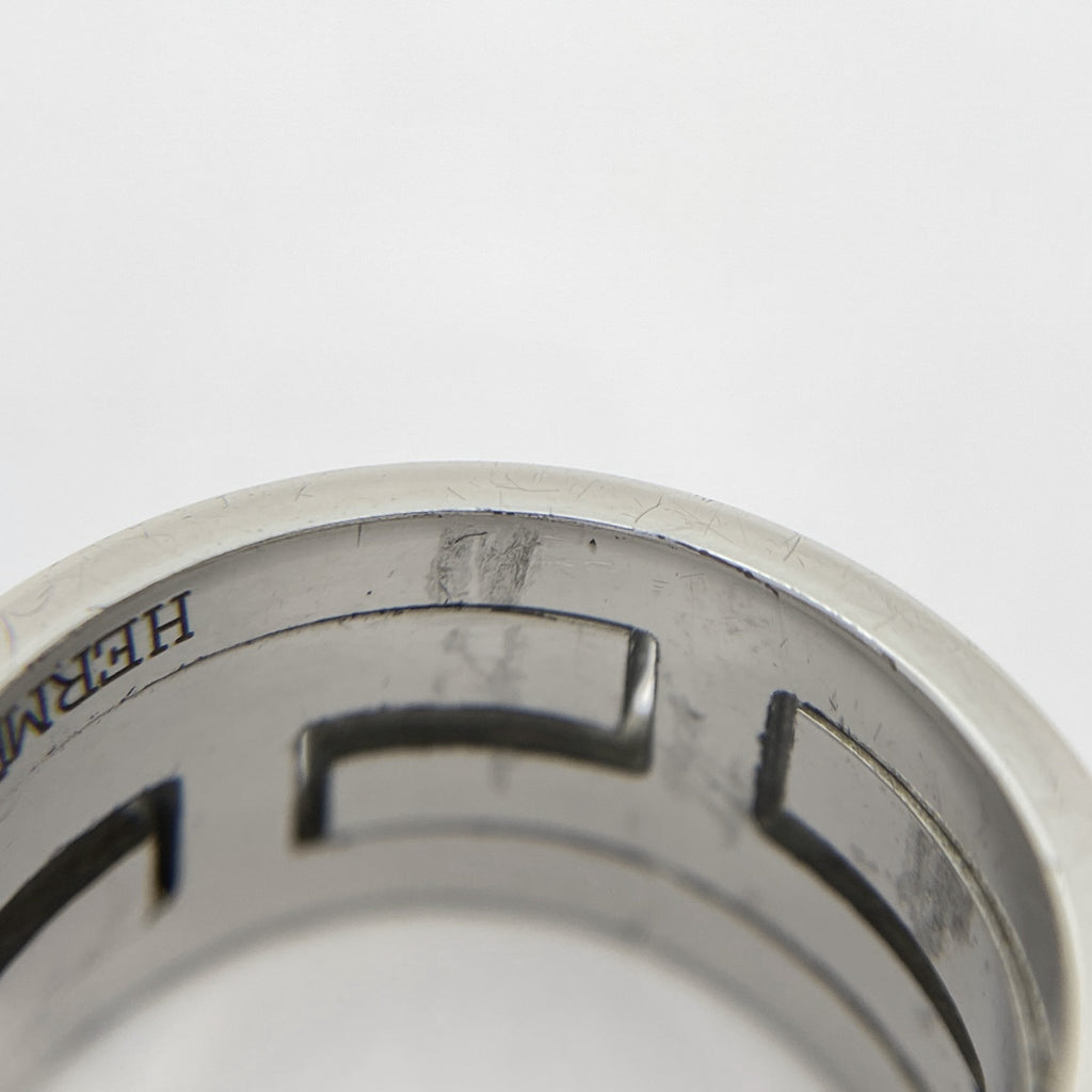 エルメス ムーブアッシュ リング Hロゴ 指輪 リング 9.5号 シルバー925 シルバー ライトブルー 【中古】bracc