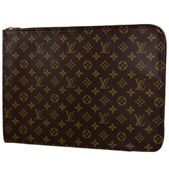 ルイ・ヴィトン ポッシュ ドキュマン セカンドバッグ ビジネス 書類ケース ブリーフケース クラッチバッグ モノグラム ブラウン M53456 メンズ 【中古】brbag