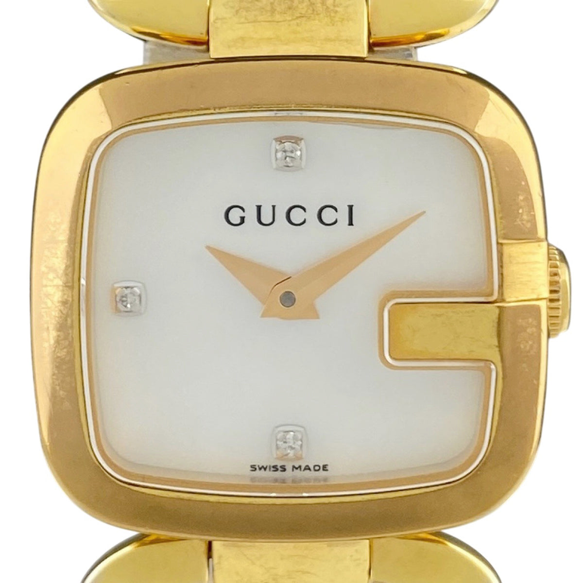 美品　GUCCI Gグッチ 3Pダイヤ 125.5 シェル クオーツ GUCCI/グッチ】 125.5 シェル ダイヤ3P 腕時計 ステンレス