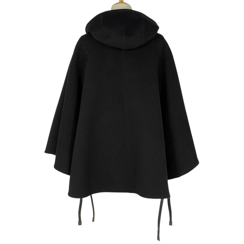 ルイ・ヴィトン フーデッドケープ モノグラム ダブルジップ アウター ポンチョ ブラック レディース 【中古】brapp