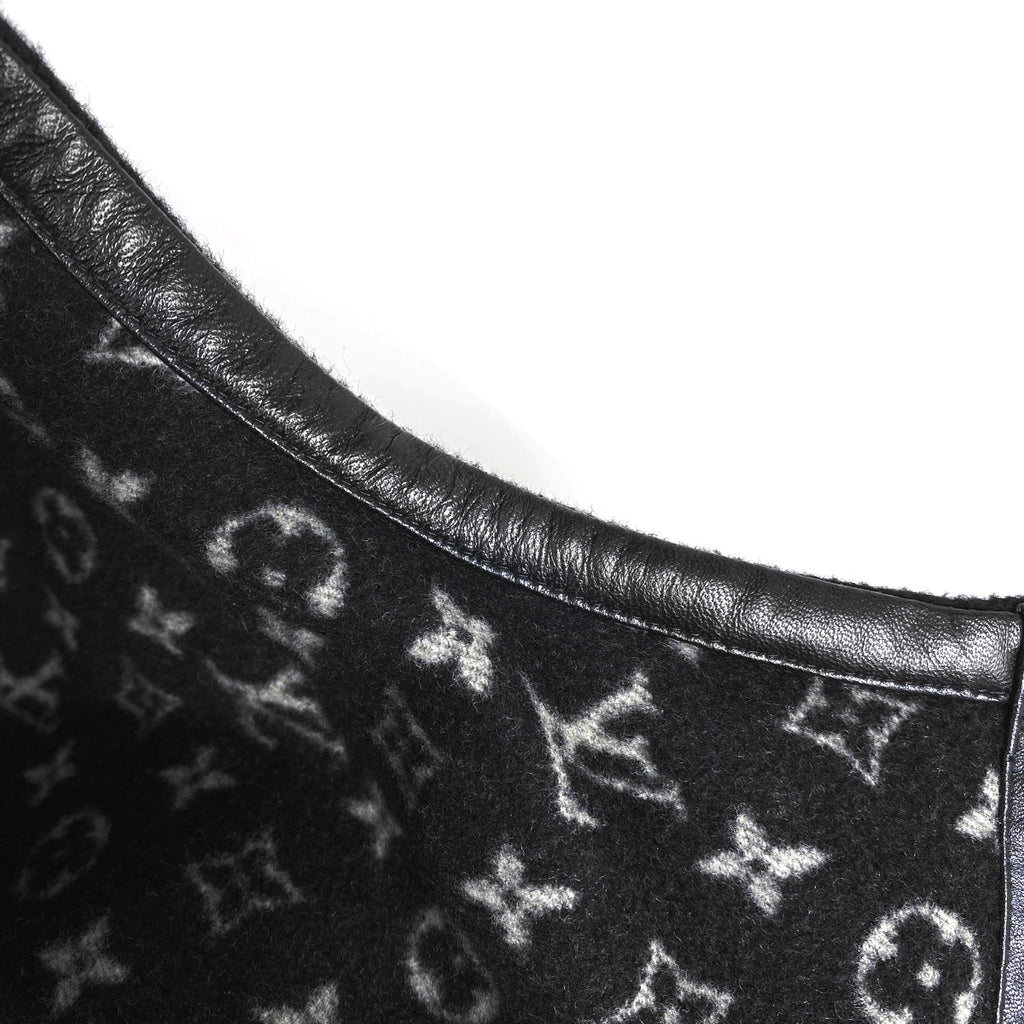 ルイ・ヴィトン フーデッドケープ モノグラム ダブルジップ アウター ポンチョ ブラック レディース 【中古】brapp