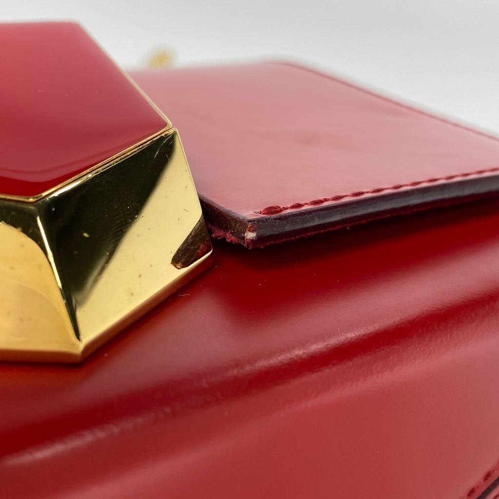 ジミーチュウ ロケットプティ チェーン ショルダーバッグ スタッズ ショルダーバッグ レザー レッド レディース 【中古】brbag