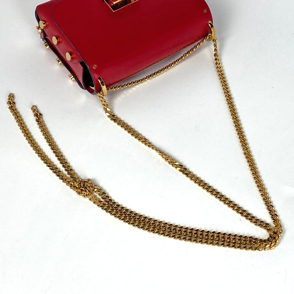 ジミーチュウ ロケットプティ チェーン ショルダーバッグ スタッズ ショルダーバッグ レザー レッド レディース 【中古】brbag