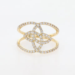 メレダイヤ デザインリング YG イエローゴールド 指輪 リング 13.5号 K18 ダイヤモンド レディース 【中古】nbjwl